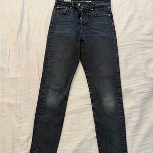 Levi's Premium Wedgie Icon High Rise Straight Leg Black-Gray Jeans